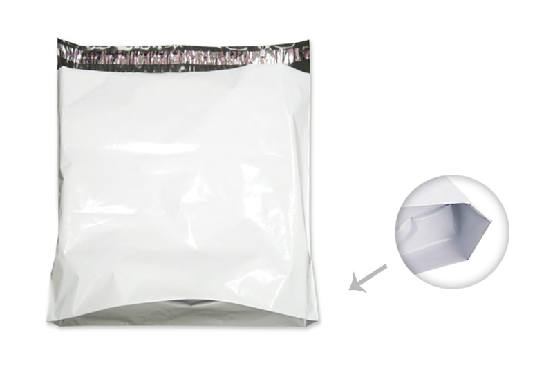 Enveloppe en plastique polyéthylène opaque PEBD 80µ + Soufflet - 515 x 600  mm